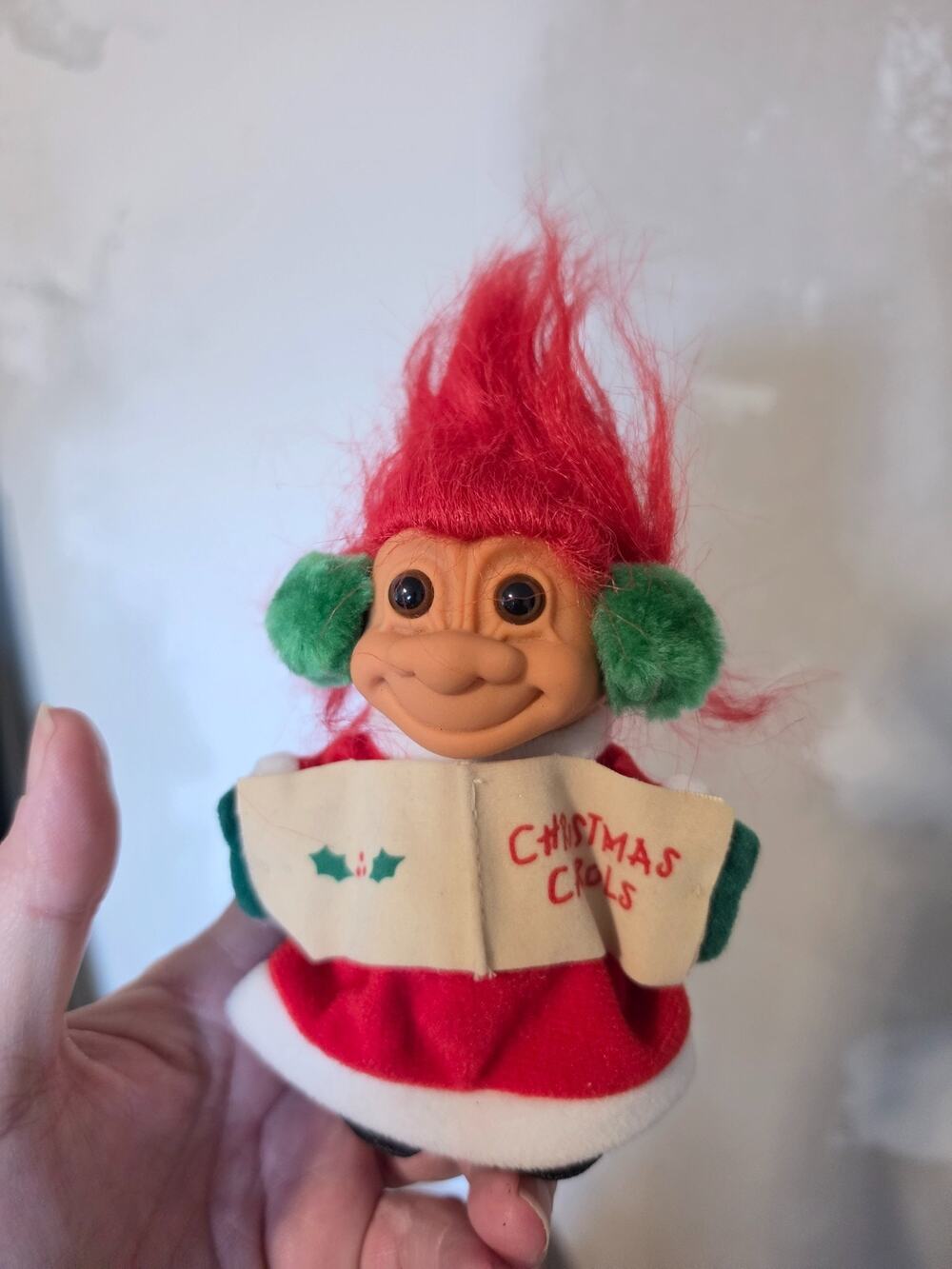 Vintage 90s Troll Christmas Carols 5" Red - Russ